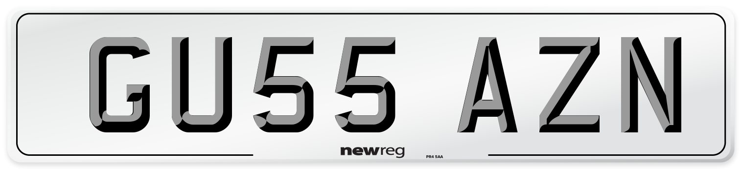 GU55 AZN Number Plate from New Reg